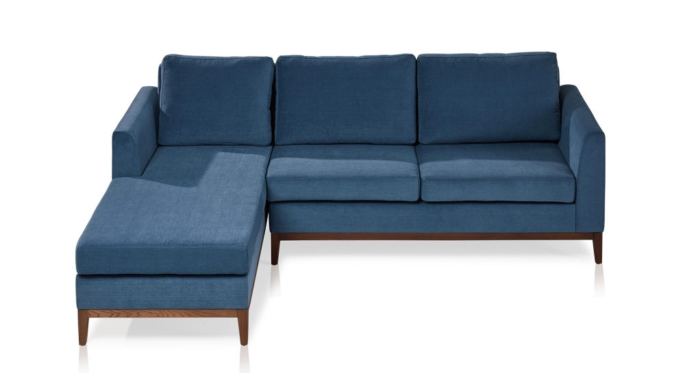Méridienne gauche tissu bleu jean