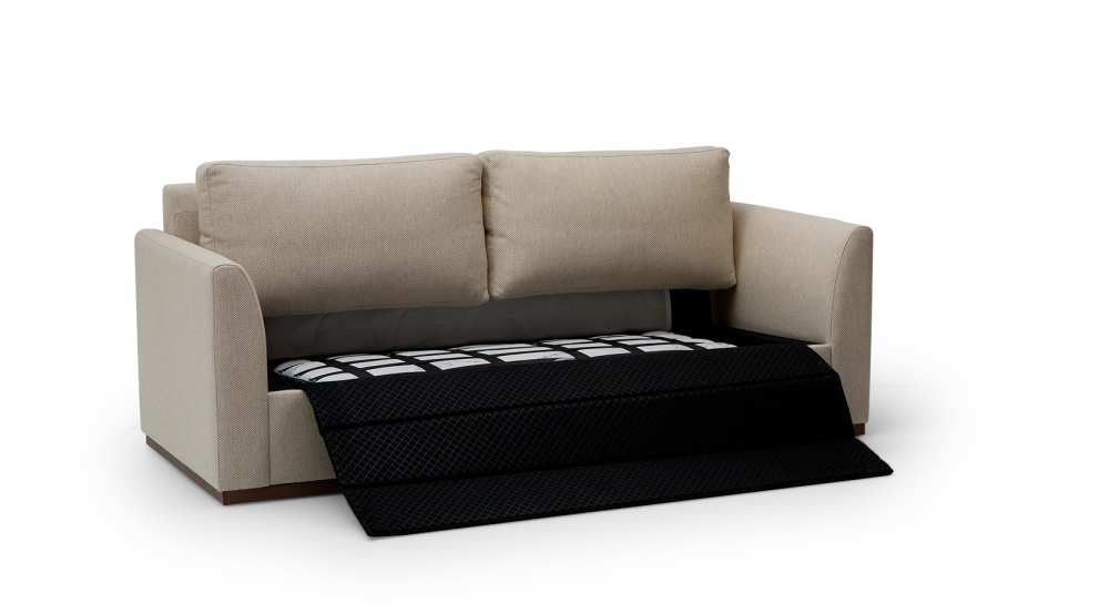 Canapé convertible 3 places tissus chiné beige