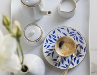 Tasse à café avec soucoupe en porcelaine lot de 2