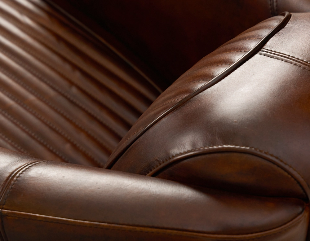 Fauteuil club cuir marron vintage