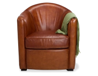 Fauteuil club cuir marron clair