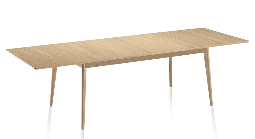 Table extensible en chêne 6 à 8 personnes avec plateau et allonges bois teinte naturelle 160x100 cm
