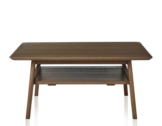 Table basse carrée en chêne teinte noyer 100x100 cm 100x100 cm