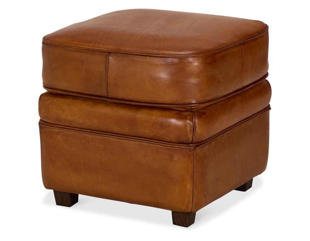Pouf cuir marron clair