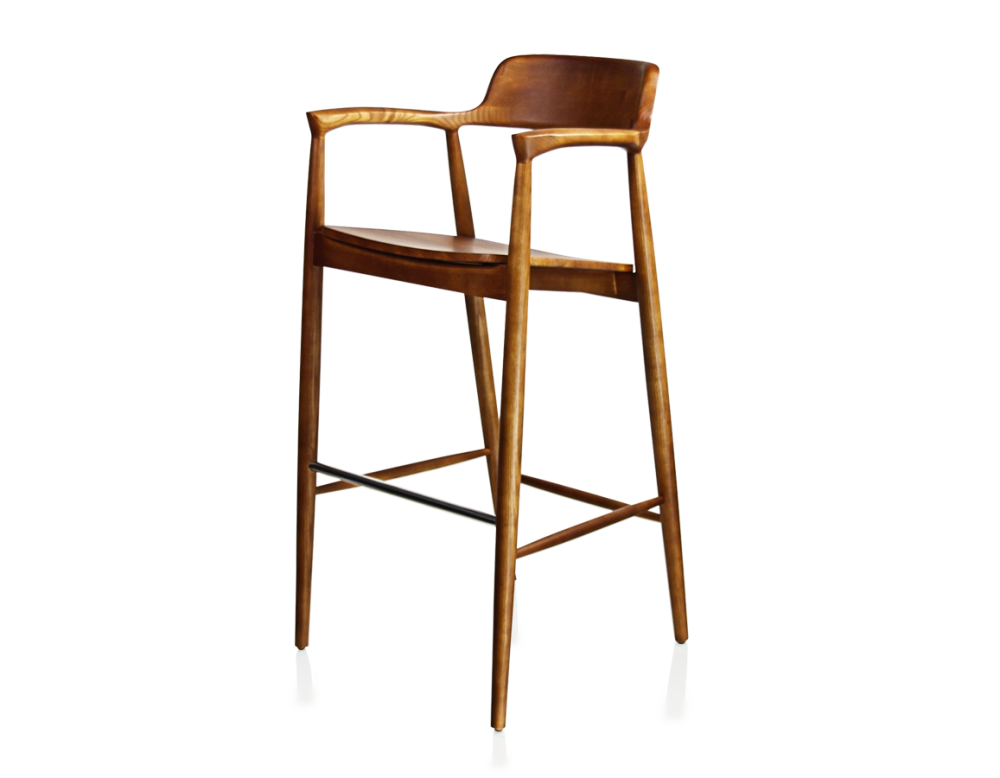 Tabouret de bar h80 cm bois teinte merisier