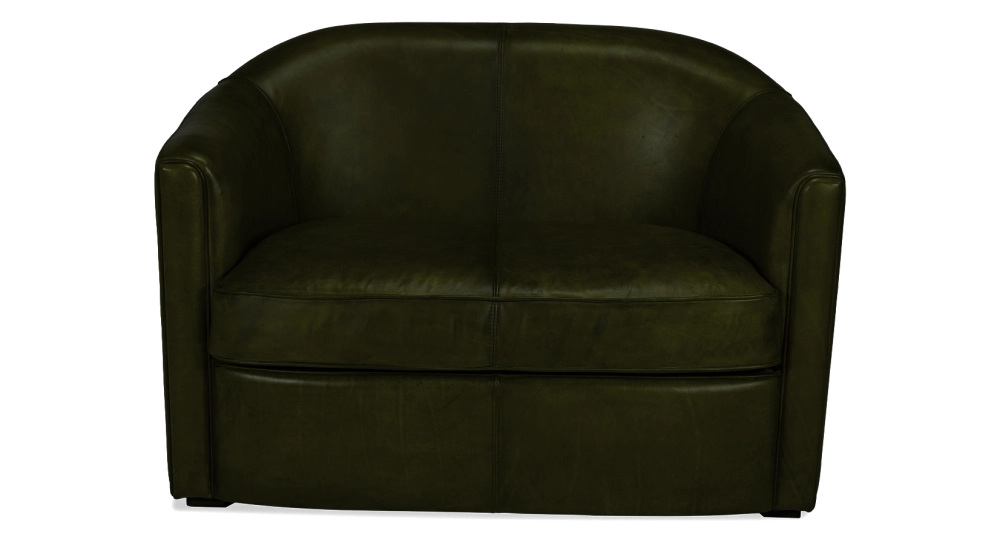 Canapé club cuir 2 places vert olive