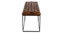 Banc Chesterfield cuir marron vintage