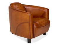 Fauteuil club cuir marron clair