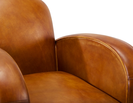 Sillón club de piel coñac