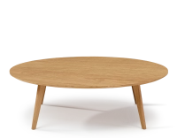 Mesa de centro redonda de roble con tablero de madera F1 tinte natural 100x100x30 cm