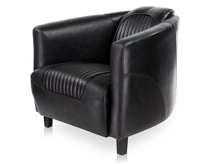 Fauteuil club cuir noir