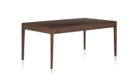 Table salle à manger 8 personnes en chêne teinte marron foncé plateau bois 180x100 cm
