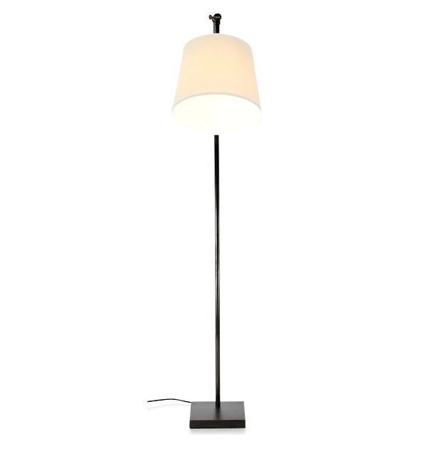Lampadaire salon articulé noir abat jour ivoire