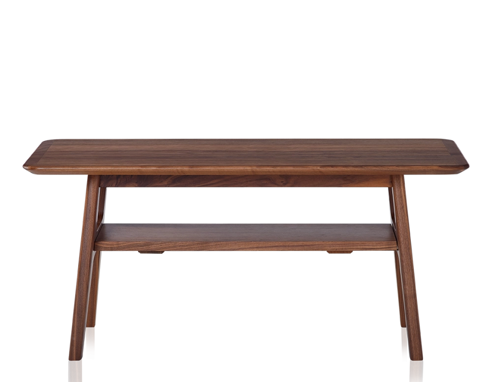 Table basse rectangulaire en noyer teinte naturelle 100x50 cm 100x50 cm