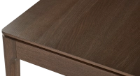 Mesa extensible de 8 a 14 personas de roble con tablero y extensiones de madera en tono marrón oscuro 210x100 cm