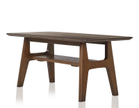 Table basse rectangulaire en chêne teinte marron foncé 100x50 cm 100x50 cm