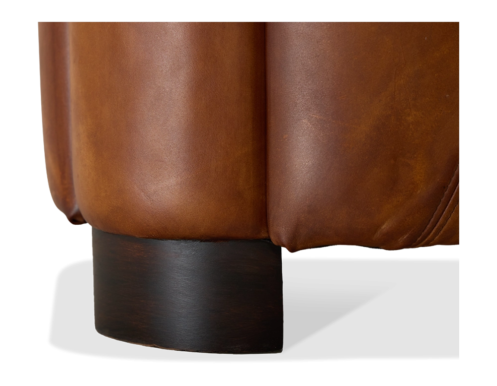 Fauteuil club cuir marron clair