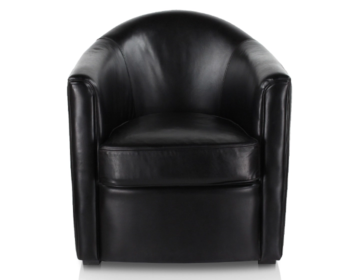 Fauteuil club cuir noir
