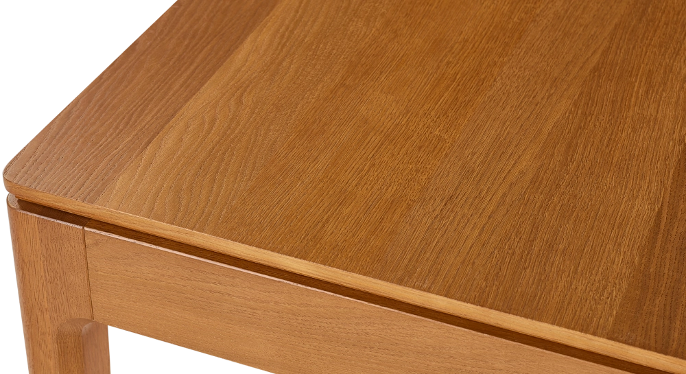 Table extensible 8 à 12 personnes en chêne avec plateau et allonges bois teinte merisier 210x100 cm