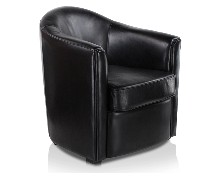 Fauteuil club cuir noir