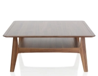 Mesa de centro cuadrada de nogal teinte naturelle 100x100 cm 100x100 cm