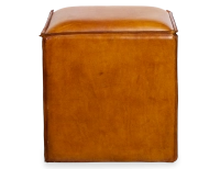 Pouf cuir cognac