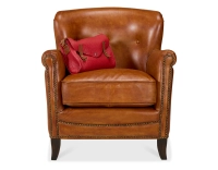 Leather club armchair light brown
