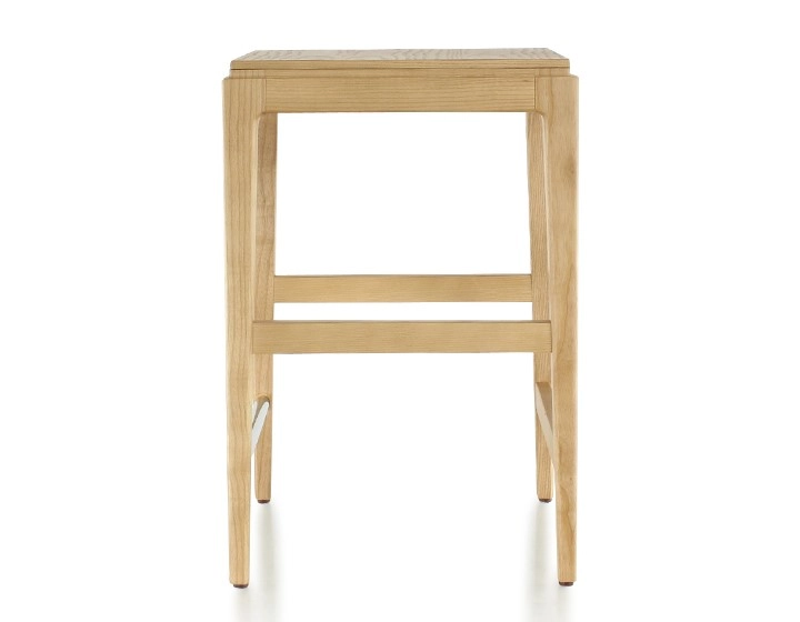 H60 cm designer bar stool natural wood stain wooden seat