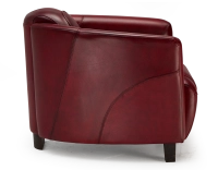 Fauteuil club cuir rouge carmin