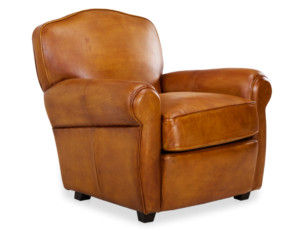 Fauteuil club cuir cognac