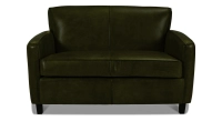 Canapé club cuir 2 places vert olive