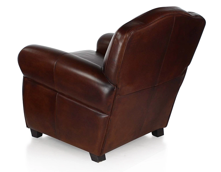 Fauteuil club cuir marron soutenu