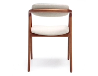Silla escandinava madera tinte cerezo asiento tejido beige natural