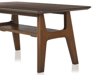 Table basse rectangulaire en chêne teinte marron foncé 100x50 cm 100x50 cm