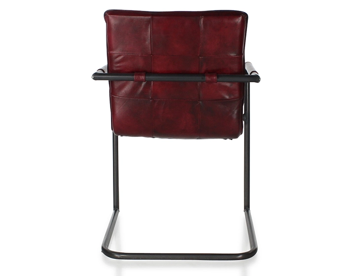 Fauteuil de bureau cuir rouge carmin