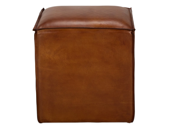 Pouf cuir marron clair