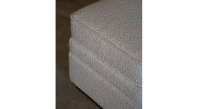 Pouf tissu bouclé blanc