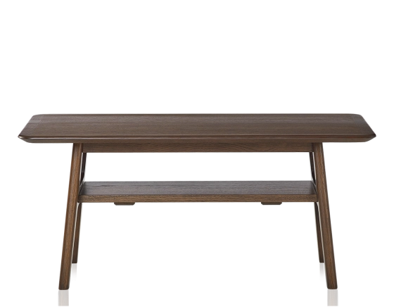 Table basse rectangulaire en chêne teinte marron foncé 100x50 cm 100x50 cm