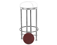 Tabouret de bar vintage cuir rouge carmin