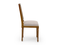 Chaise ancienne style Louis XVI dossier canné assise tissu gris clair