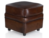Pouf cuir marron soutenu