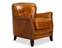 Leather club armchair cognac