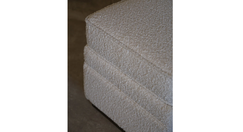 Pouf tissu bouclé blanc