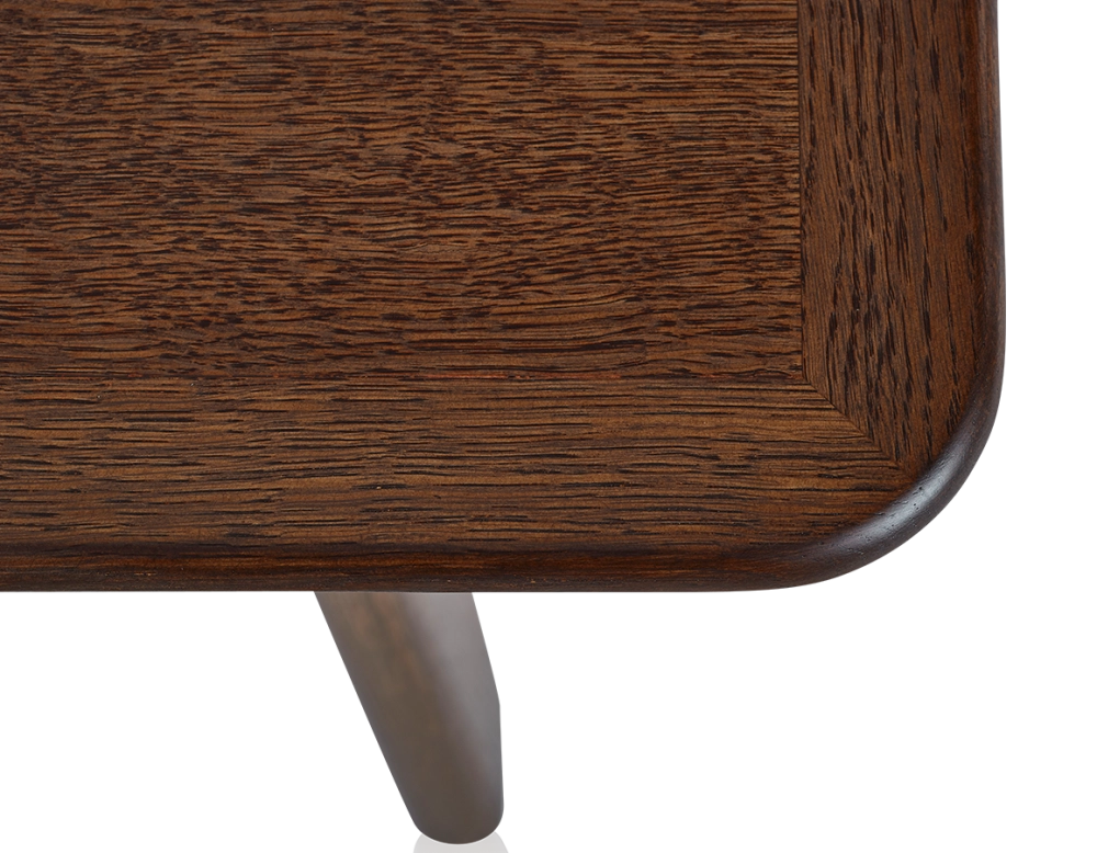 Table basse rectangulaire en chêne teinte marron foncé 100x50 cm 100x50 cm