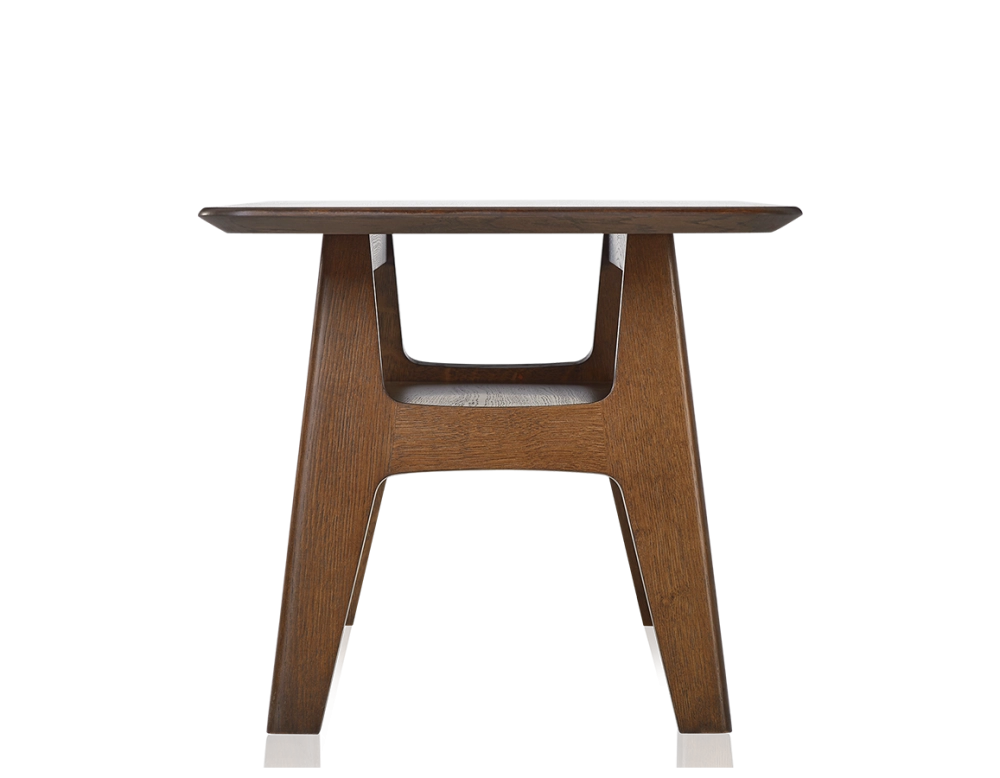 Table basse rectangulaire en chêne teinte marron foncé 100x50 cm 100x50 cm