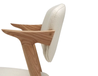 Silla escandinava madera tinte natural asiento tejido blanco roto