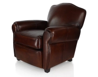 Fauteuil club cuir marron soutenu