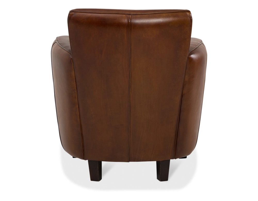Fauteuil club cuir marron vintage