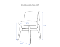 Designer chair natural tint wood, denim blue fabric seat