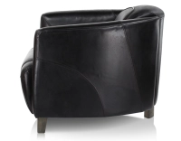 Fauteuil club cuir noir